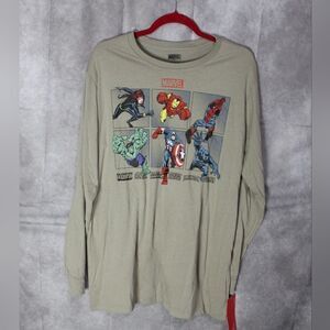 Men's MARVEL Super Heroe Team Up Long Sleeve Tee Large